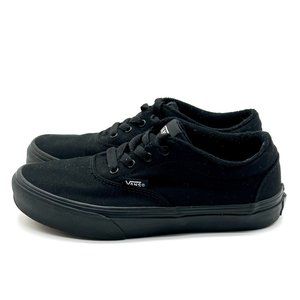 VANS Off The Wall Black Canvas Fashion Skate Sneakers Kids Size 3